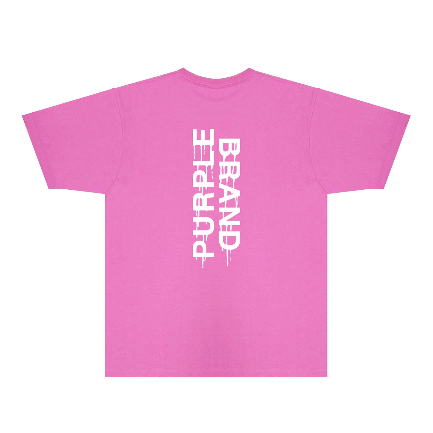 Purple Vertical Paint Splash Letter Graphic T-Shirt Short Sleeve Casual Streetwear Tee PUR110