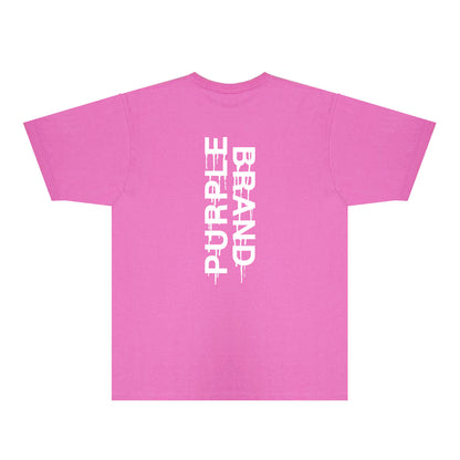 Purple Vertical Paint Splash Letter Graphic T-Shirt Short Sleeve Casual Streetwear Tee PUR110