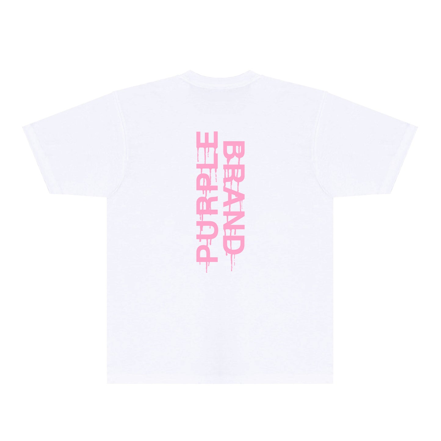 Purple Vertical Paint Splash Letter Graphic T-Shirt Short Sleeve Casual Streetwear Tee PUR110
