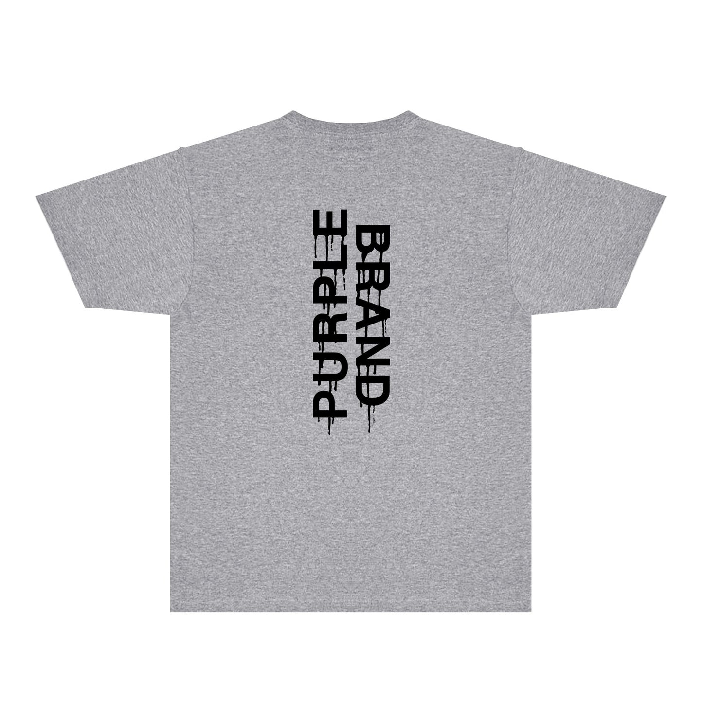 Purple Vertical Paint Splash Letter Graphic T-Shirt Short Sleeve Casual Streetwear Tee PUR110