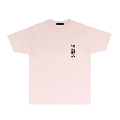 Purple Vertical Paint Splash Letter Graphic T-Shirt Short Sleeve Casual Streetwear Tee PUR110