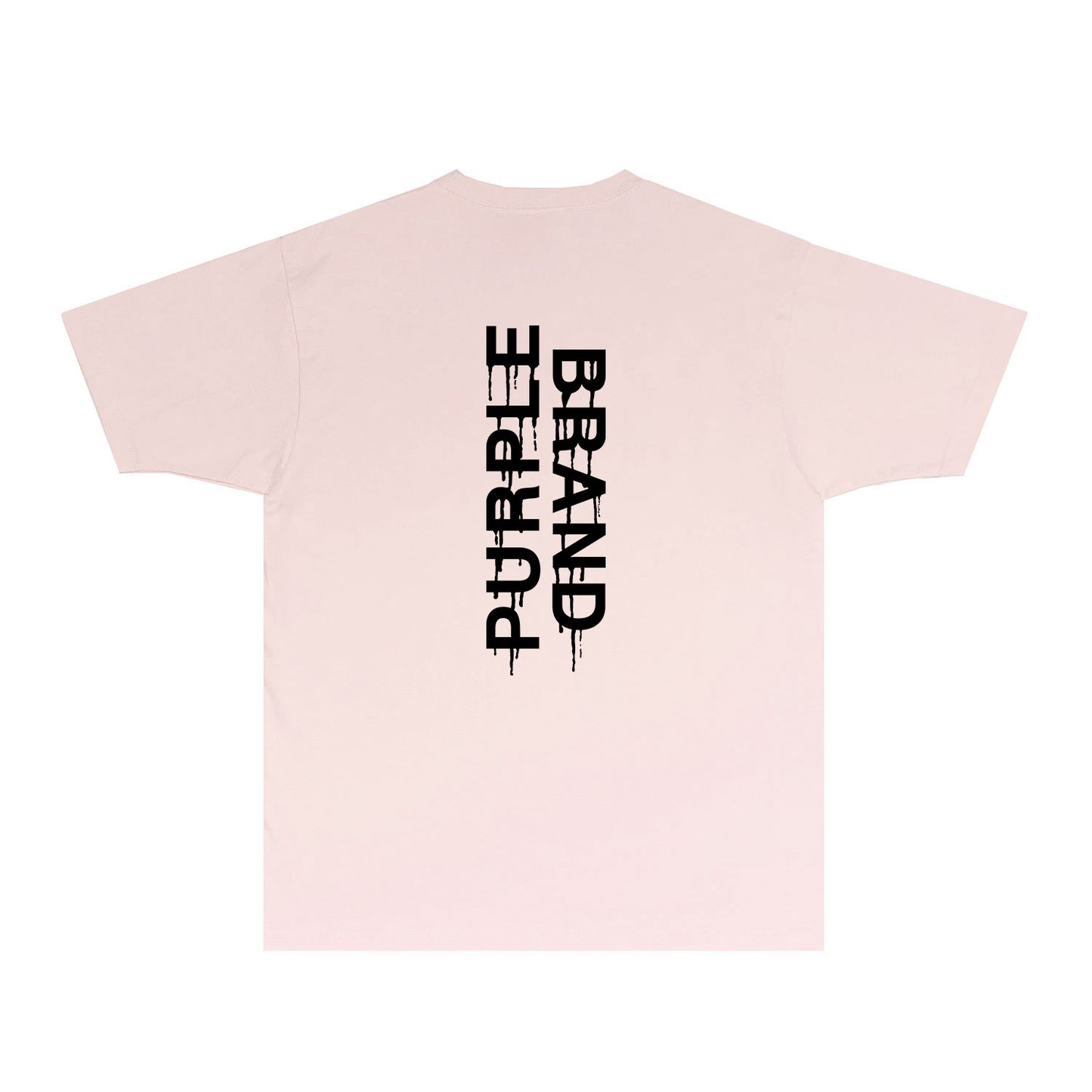 Purple Vertical Paint Splash Letter Graphic T-Shirt Short Sleeve Casual Streetwear Tee PUR110