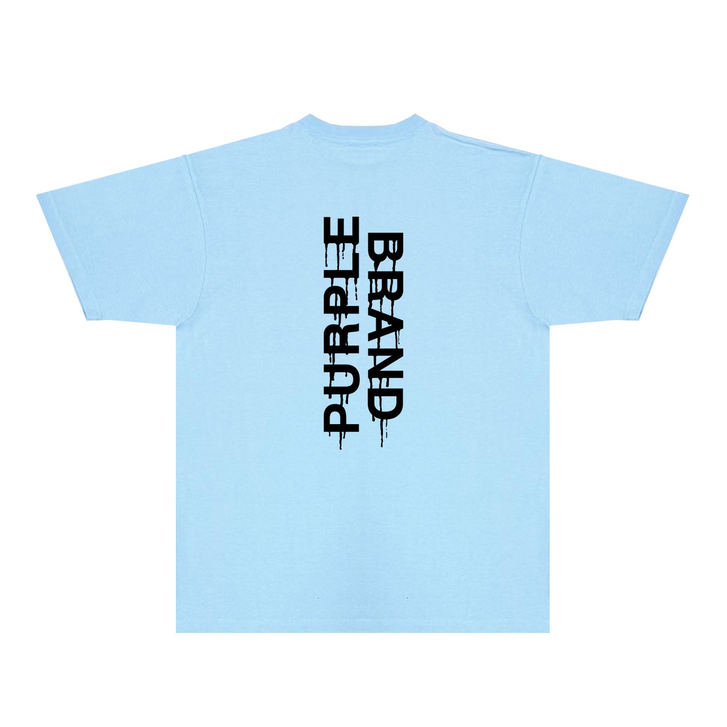 Purple Vertical Paint Splash Letter Graphic T-Shirt Short Sleeve Casual Streetwear Tee PUR110
