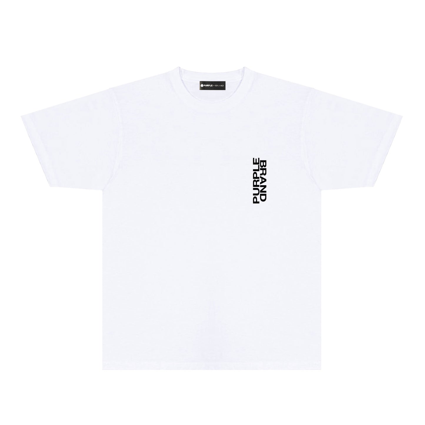 Purple Vertical Paint Splash Letter Graphic T-Shirt Short Sleeve Casual Streetwear Tee PUR110