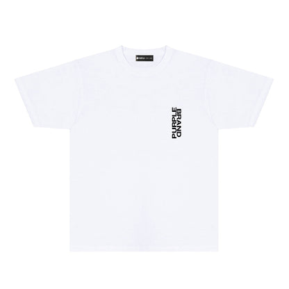 Purple Vertical Paint Splash Letter Graphic T-Shirt Short Sleeve Casual Streetwear Tee PUR110