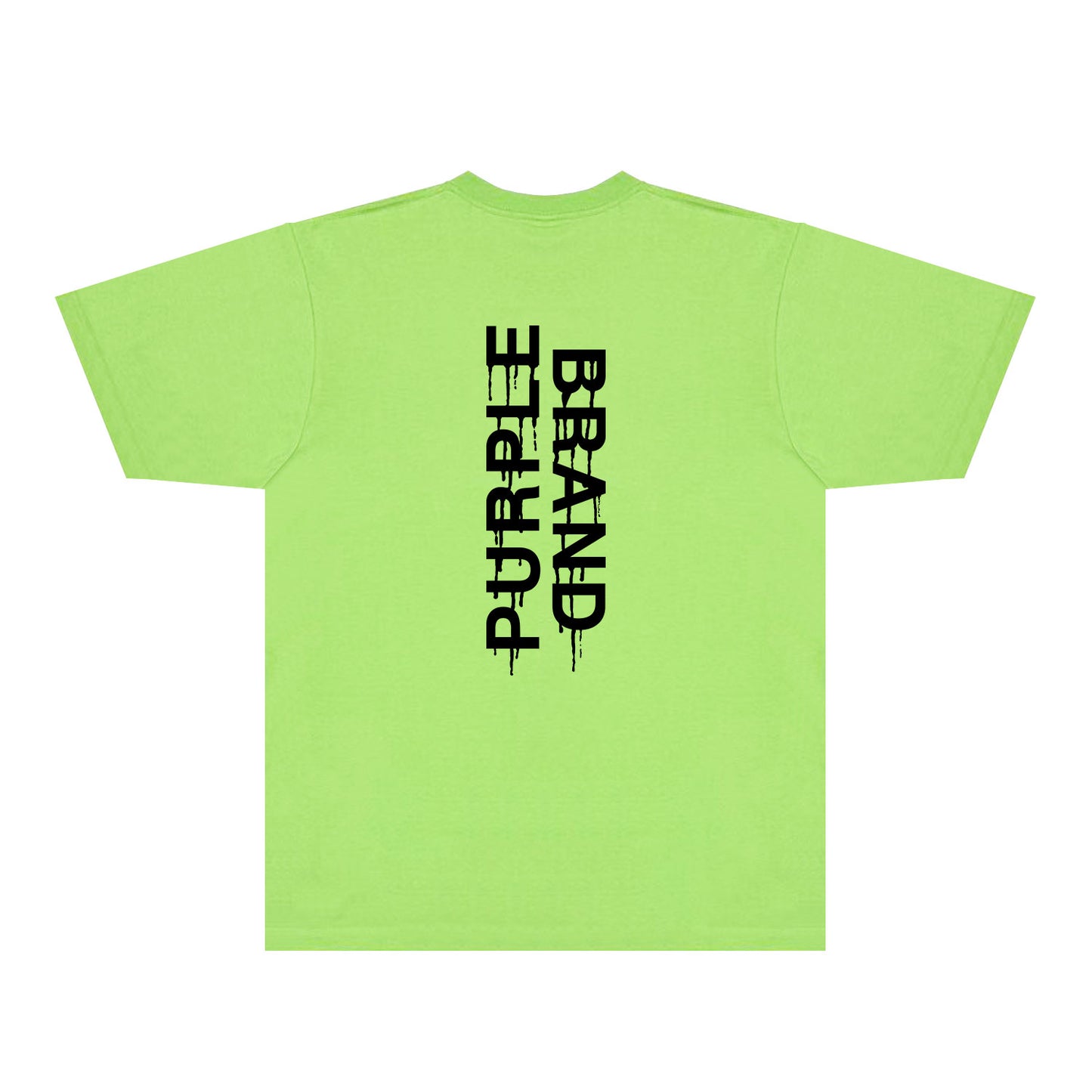 Purple Vertical Paint Splash Letter Graphic T-Shirt Short Sleeve Casual Streetwear Tee PUR110