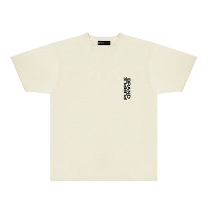 Purple Vertical Paint Splash Letter Graphic T-Shirt Short Sleeve Casual Streetwear Tee PUR110