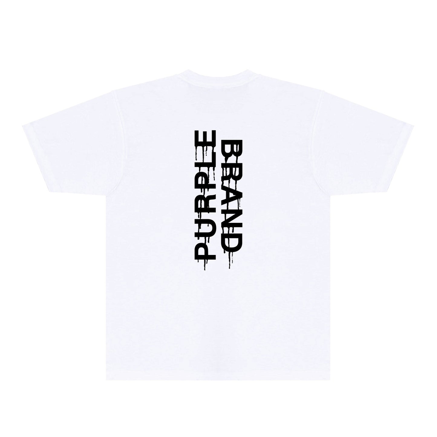 Purple Vertical Paint Splash Letter Graphic T-Shirt Short Sleeve Casual Streetwear Tee PUR110