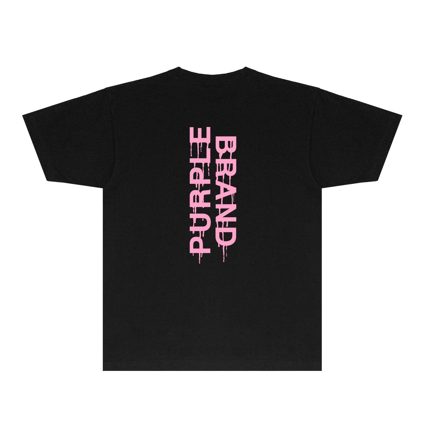 Purple Vertical Paint Splash Letter Graphic T-Shirt Short Sleeve Casual Streetwear Tee PUR110