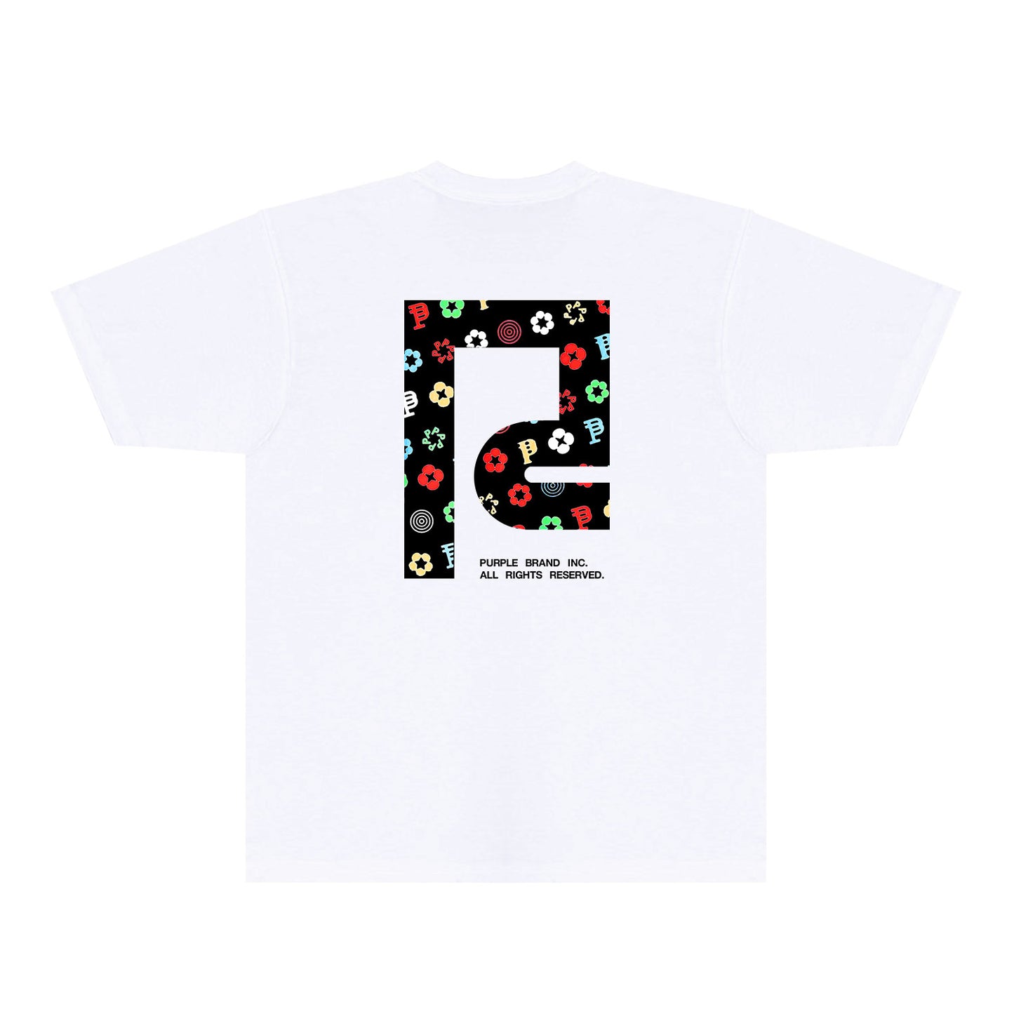 Purple Patterned Color Flower Graphic T-Shirt Short Sleeve Casual Streetwear Tee PUR111