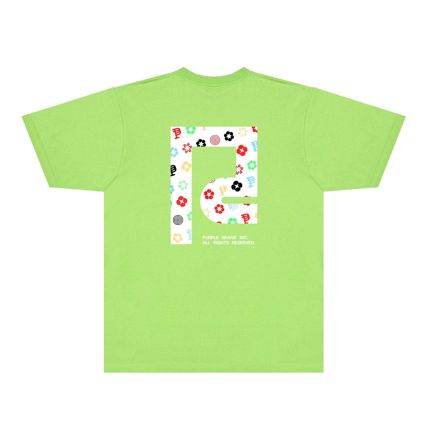 Purple Patterned Color Flower Graphic T-Shirt Short Sleeve Casual Streetwear Tee PUR111