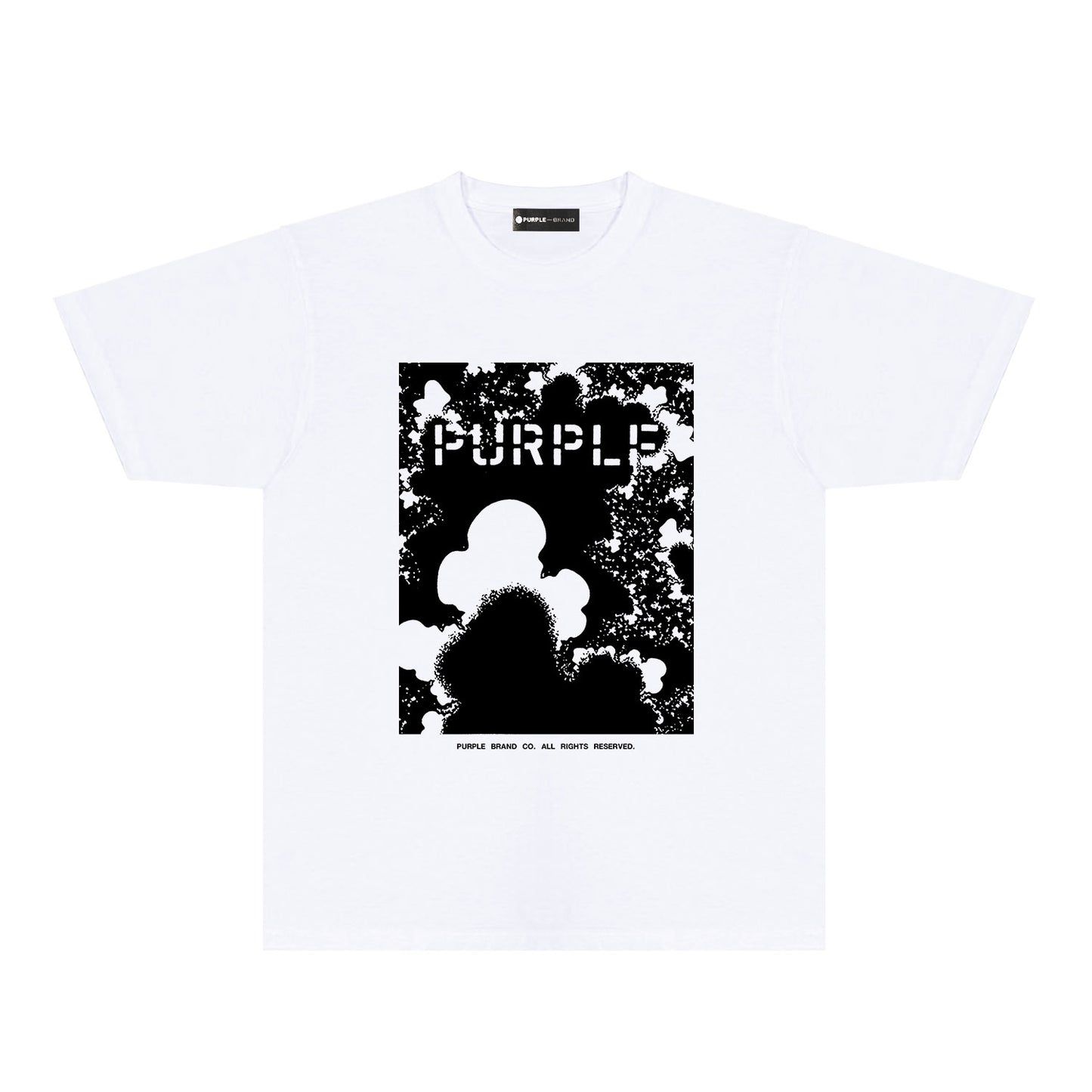 Purple Abstract Ink Splash Graphic T-Shirt Short Sleeve Casual Streetwear Tee PUR114