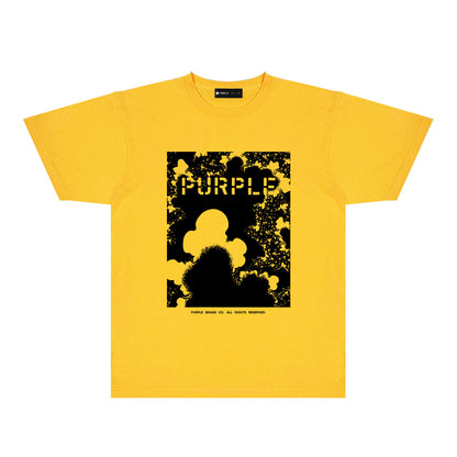 Purple Abstract Ink Splash Graphic T-Shirt Short Sleeve Casual Streetwear Tee PUR114