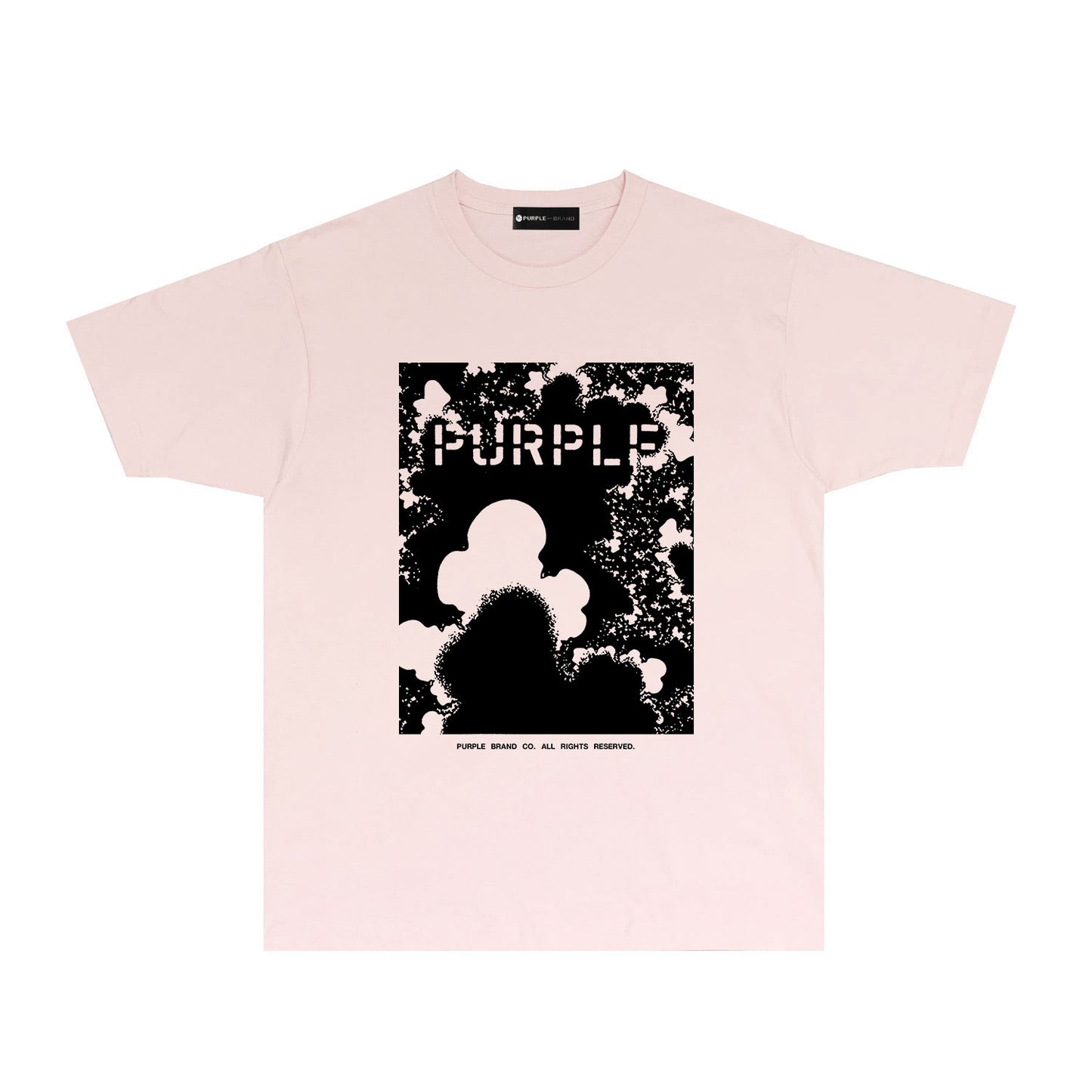 Purple Abstract Ink Splash Graphic T-Shirt Short Sleeve Casual Streetwear Tee PUR114