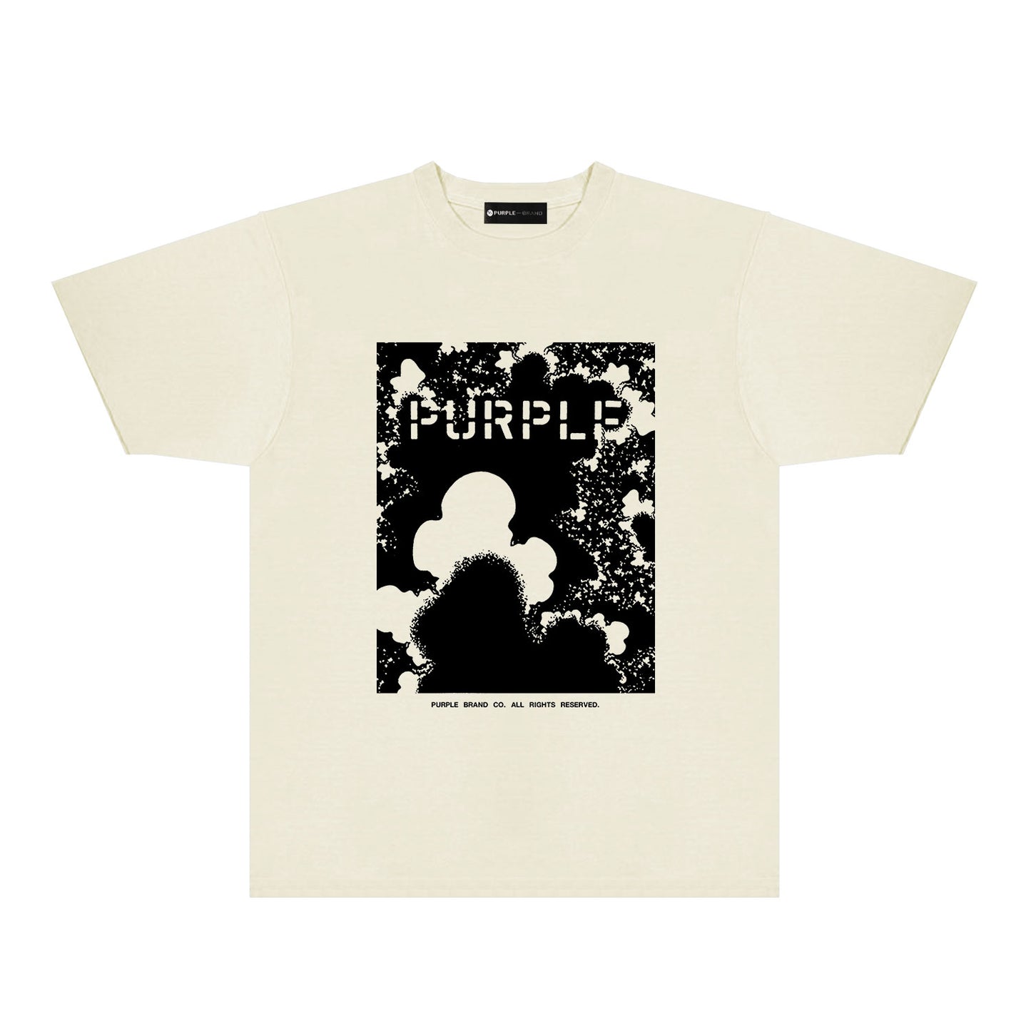 Purple Abstract Ink Splash Graphic T-Shirt Short Sleeve Casual Streetwear Tee PUR114