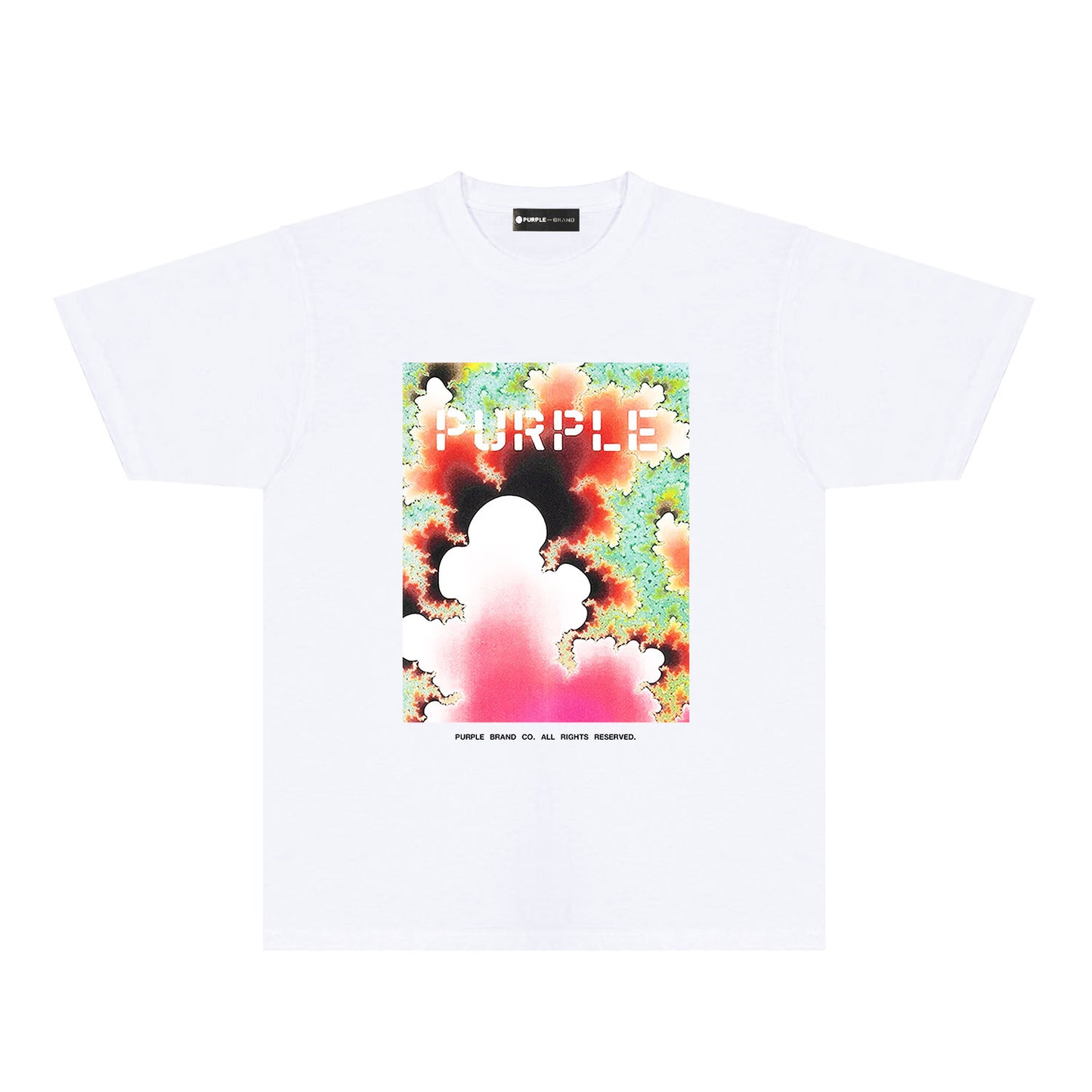 Purple Colorful Ink Splash Graphic T-Shirt Short Sleeve Casual Streetwear Tee PUR115