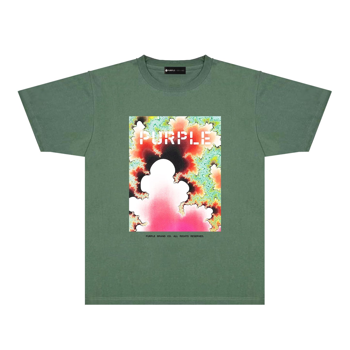 Purple Colorful Ink Splash Graphic T-Shirt Short Sleeve Casual Streetwear Tee PUR115