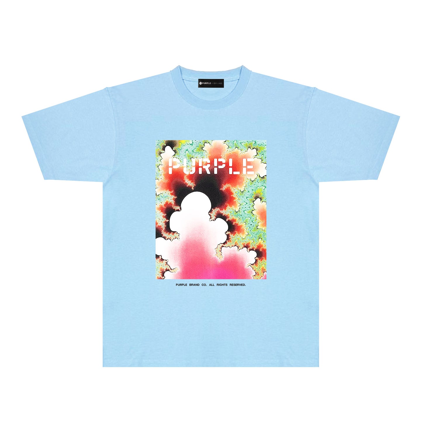 Purple Colorful Ink Splash Graphic T-Shirt Short Sleeve Casual Streetwear Tee PUR115