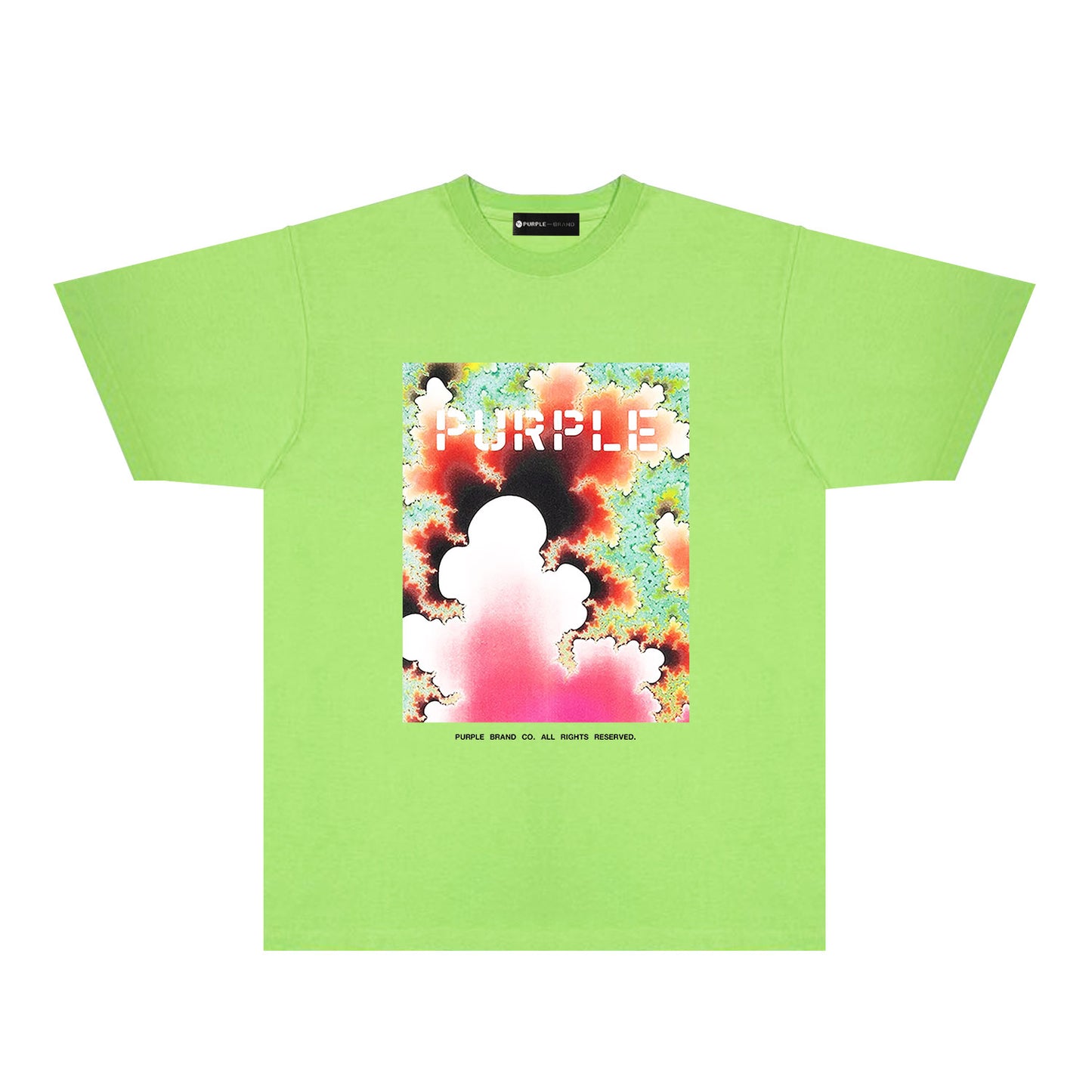Purple Colorful Ink Splash Graphic T-Shirt Short Sleeve Casual Streetwear Tee PUR115