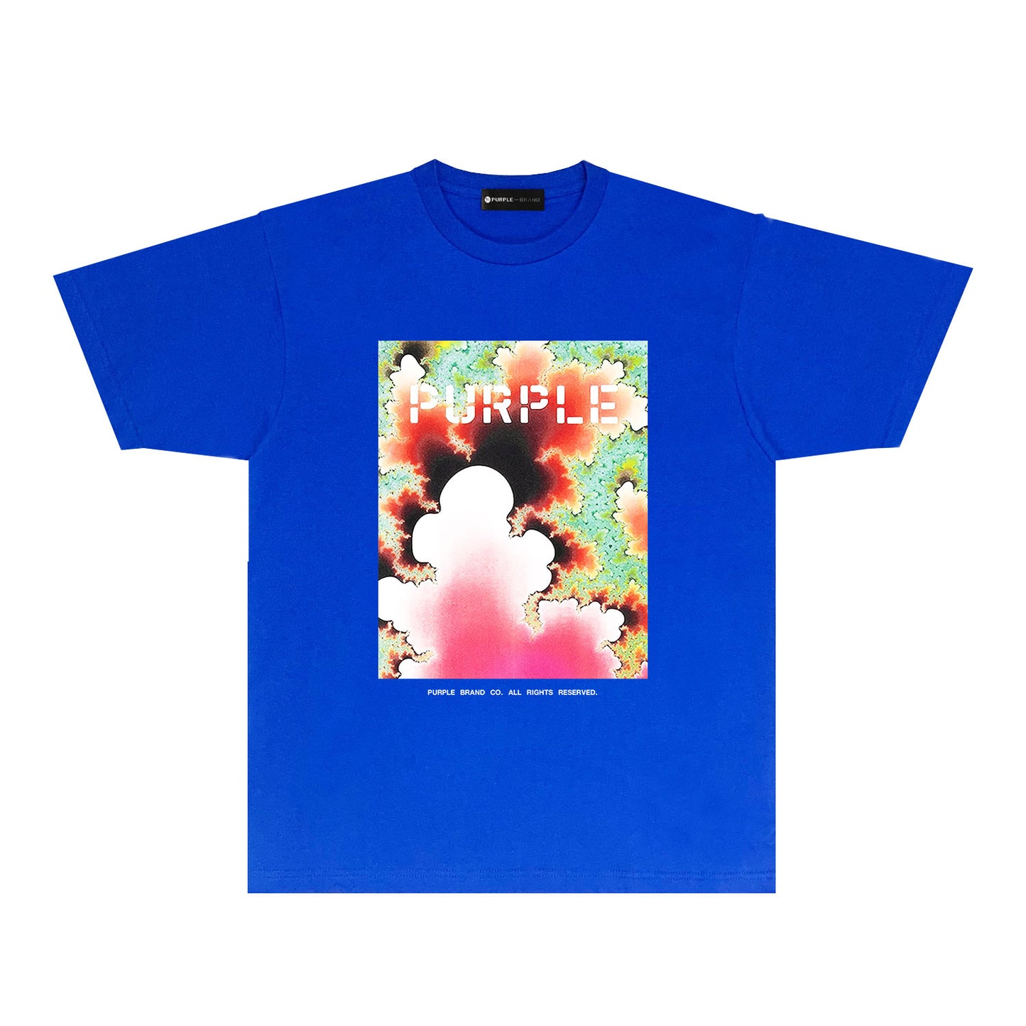 Purple Colorful Ink Splash Graphic T-Shirt Short Sleeve Casual Streetwear Tee PUR115