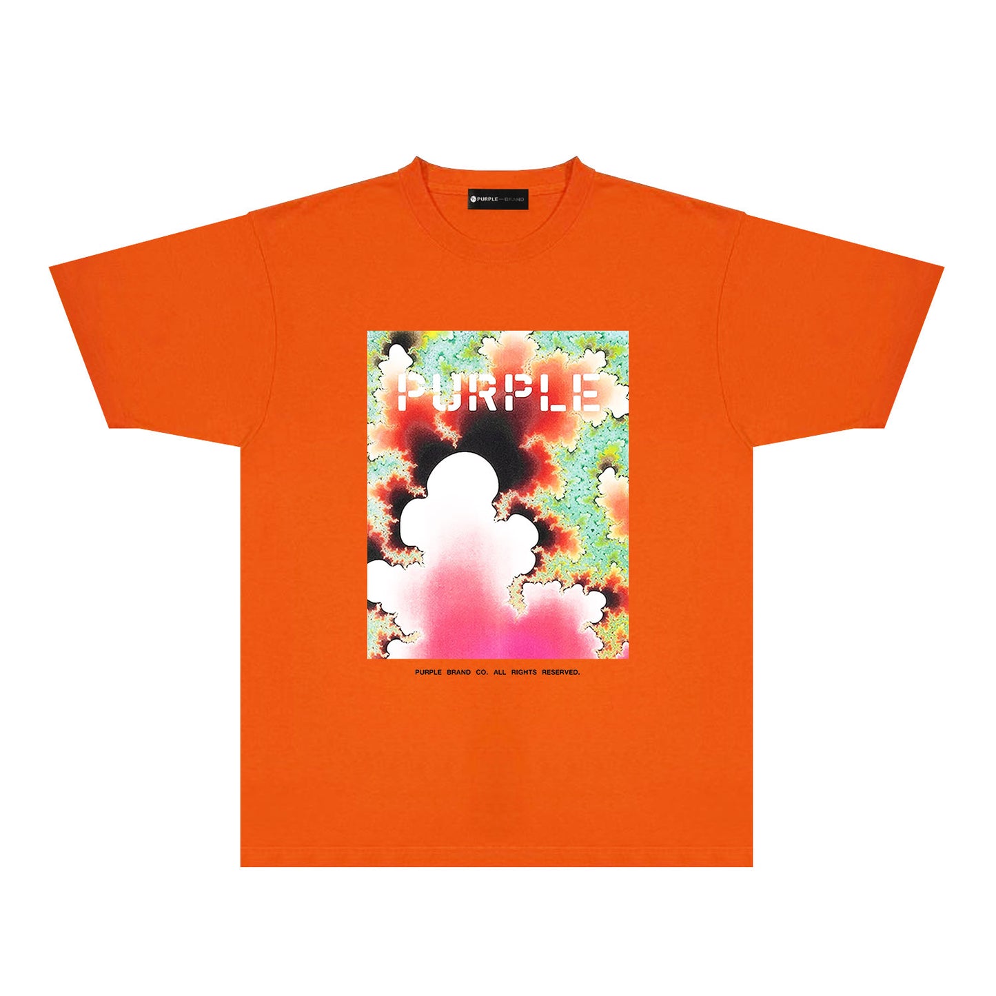 Purple Colorful Ink Splash Graphic T-Shirt Short Sleeve Casual Streetwear Tee PUR115