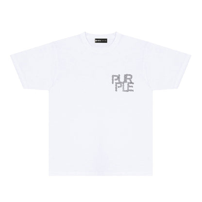 Purple Dotted Bat Graphic T-Shirt Short Sleeve Casual Streetwear Tee PUR116