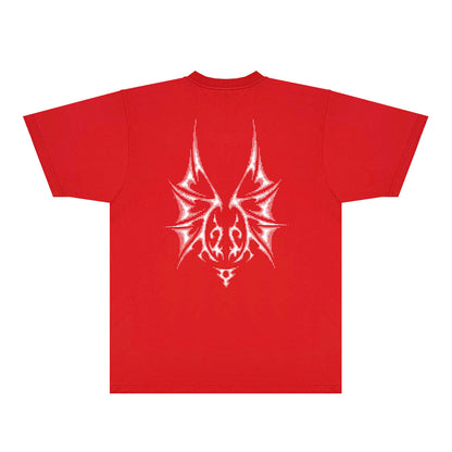 Purple Dotted Bat Graphic T-Shirt Short Sleeve Casual Streetwear Tee PUR116