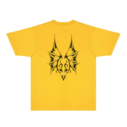 Purple Dotted Bat Graphic T-Shirt Short Sleeve Casual Streetwear Tee PUR116
