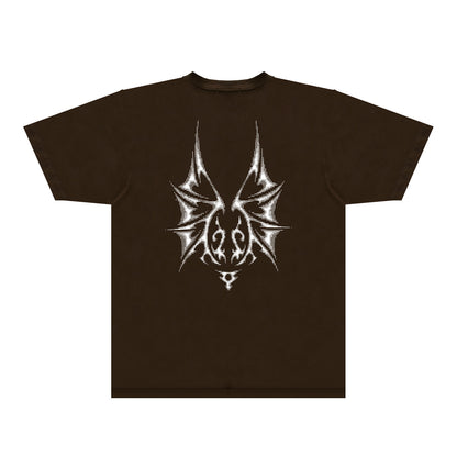 Purple Dotted Bat Graphic T-Shirt Short Sleeve Casual Streetwear Tee PUR116