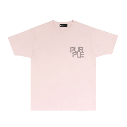 Purple Dotted Bat Graphic T-Shirt Short Sleeve Casual Streetwear Tee PUR116