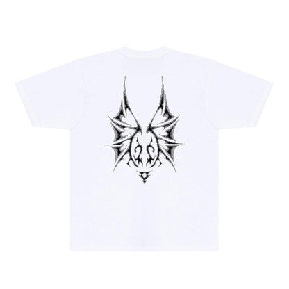 Purple Dotted Bat Graphic T-Shirt Short Sleeve Casual Streetwear Tee PUR116