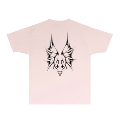 Purple Dotted Bat Graphic T-Shirt Short Sleeve Casual Streetwear Tee PUR116
