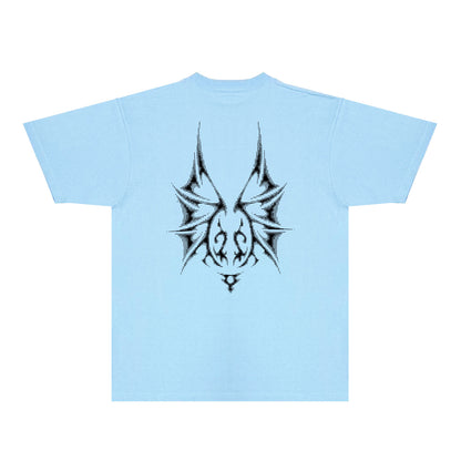 Purple Dotted Bat Graphic T-Shirt Short Sleeve Casual Streetwear Tee PUR116