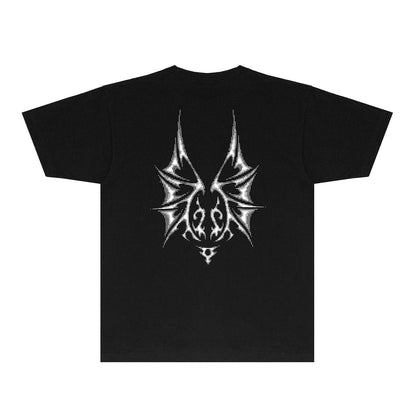 Purple Dotted Bat Graphic T-Shirt Short Sleeve Casual Streetwear Tee PUR116