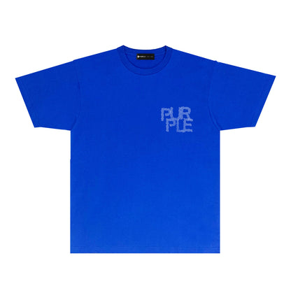 Purple Dotted Bat Graphic T-Shirt Short Sleeve Casual Streetwear Tee PUR116