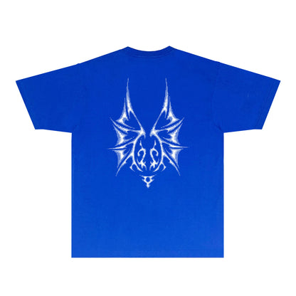 Purple Dotted Bat Graphic T-Shirt Short Sleeve Casual Streetwear Tee PUR116