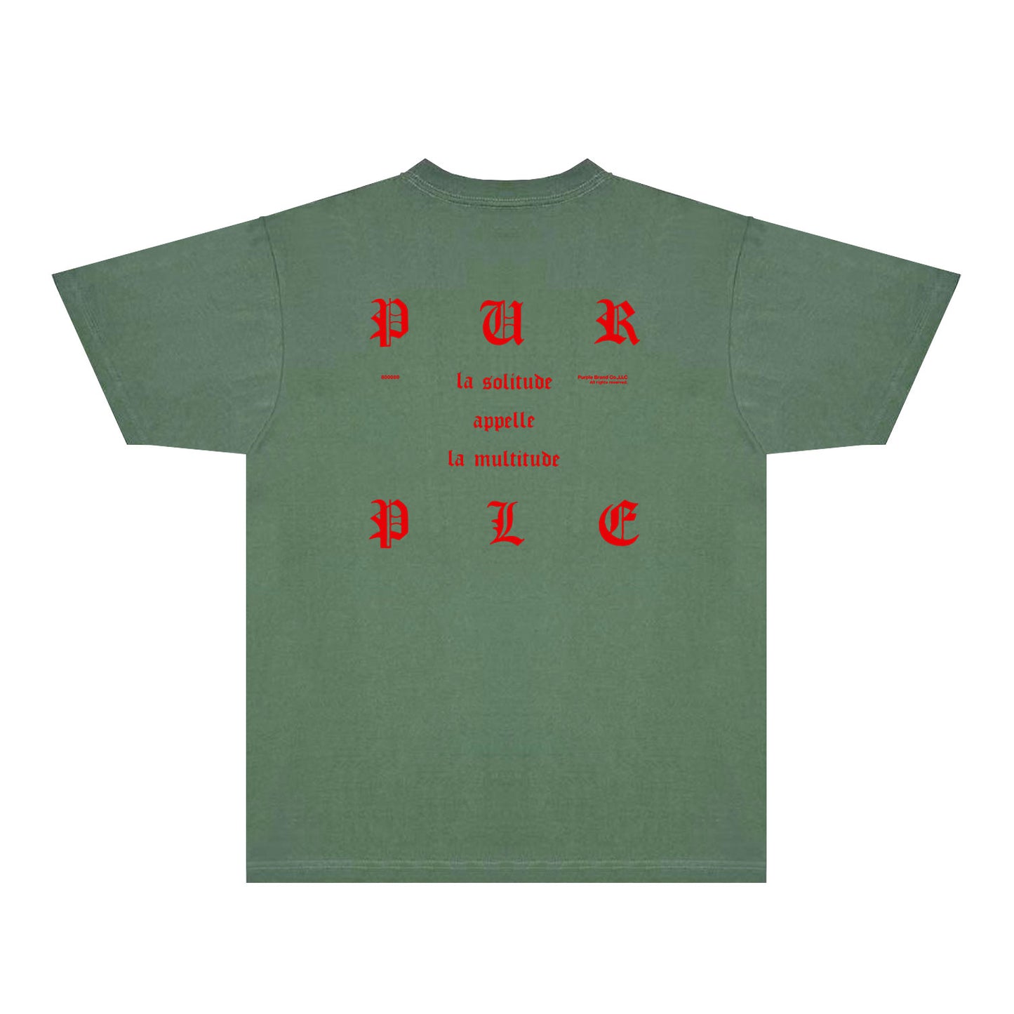 Purple Red Sanskrit Letter Graphic T-Shirt Short Sleeve Casual Streetwear Tee PUR117