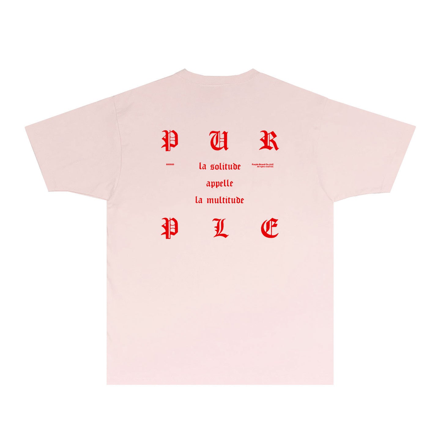 Purple Red Sanskrit Letter Graphic T-Shirt Short Sleeve Casual Streetwear Tee PUR117