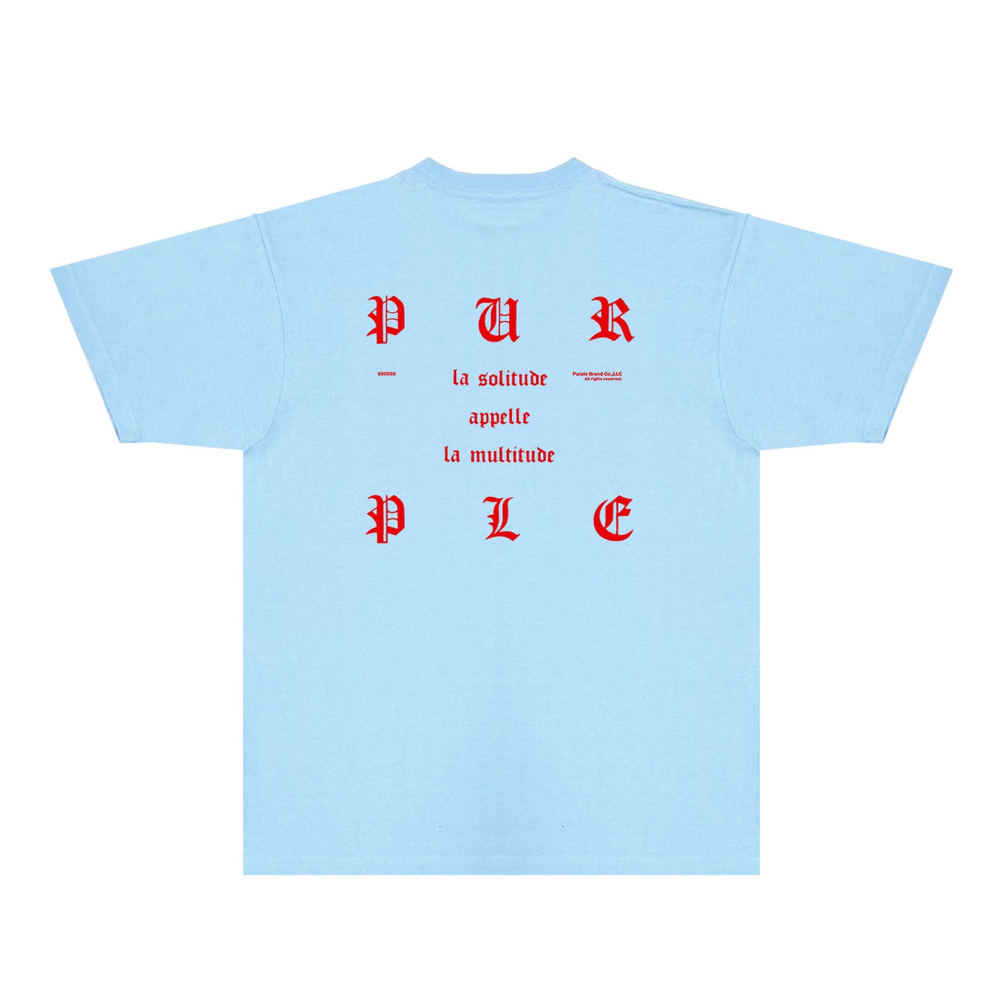 Purple Red Sanskrit Letter Graphic T-Shirt Short Sleeve Casual Streetwear Tee PUR117