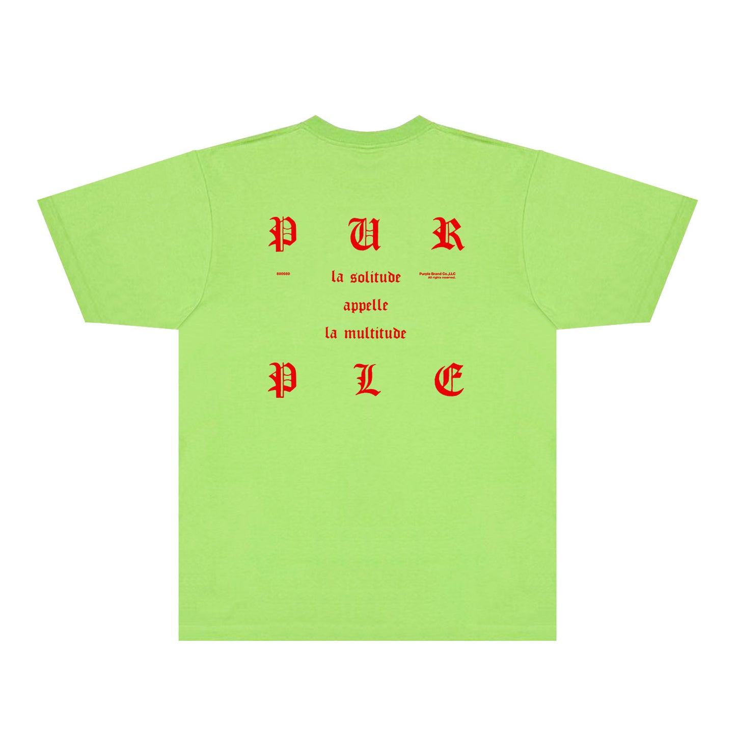 Purple Red Sanskrit Letter Graphic T-Shirt Short Sleeve Casual Streetwear Tee PUR117