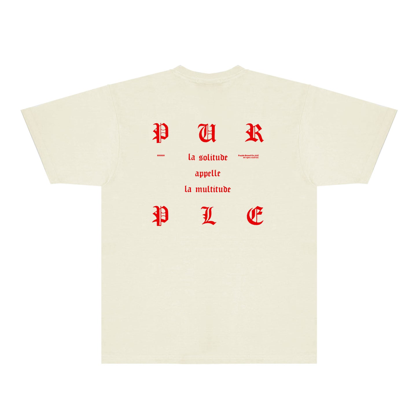 Purple Red Sanskrit Letter Graphic T-Shirt Short Sleeve Casual Streetwear Tee PUR117