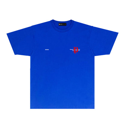 Purple Red Sanskrit Letter Graphic T-Shirt Short Sleeve Casual Streetwear Tee PUR117