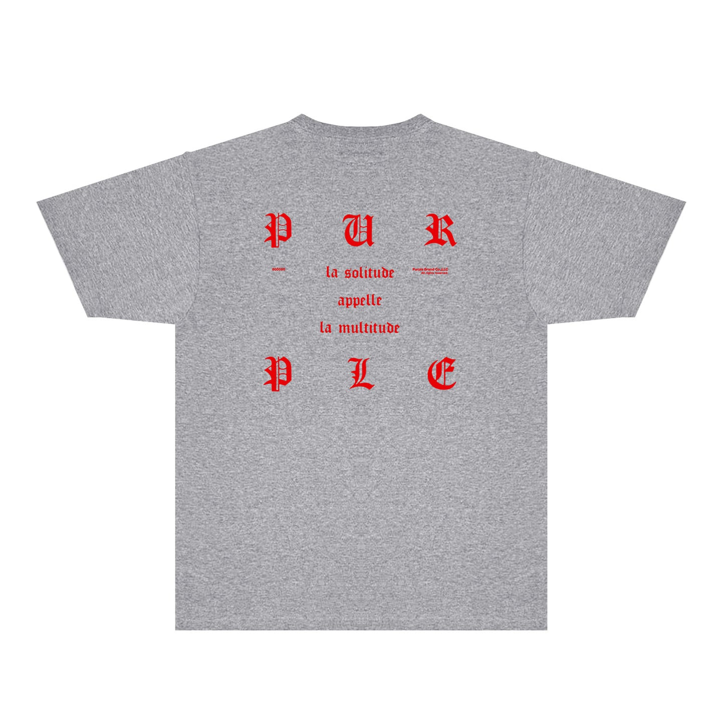 Purple Red Sanskrit Letter Graphic T-Shirt Short Sleeve Casual Streetwear Tee PUR117