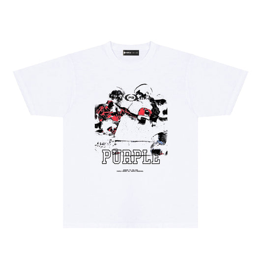 Purple Boxing Graphic T-Shirt Short Sleeve Casual Streetwear Tee PUR119