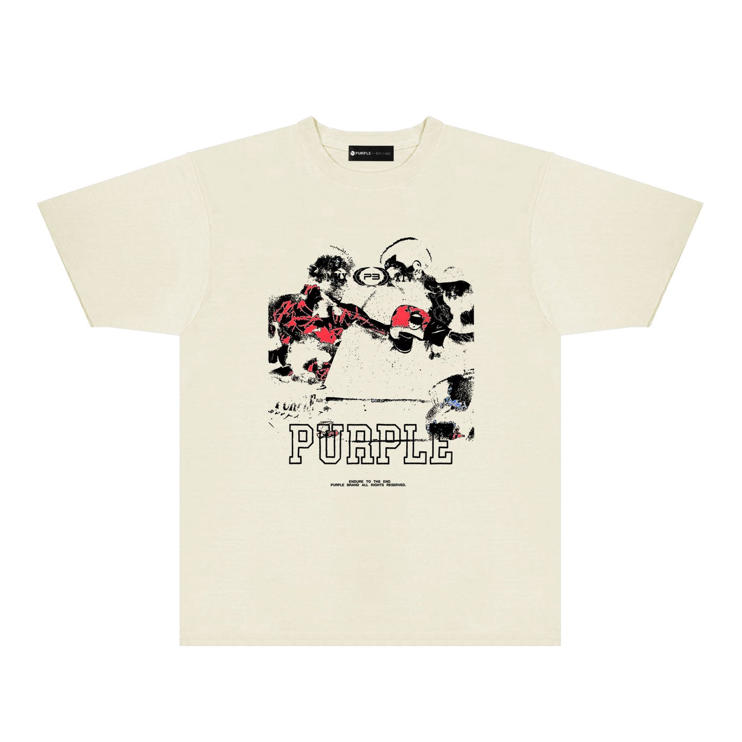 Purple Boxing Graphic T-Shirt Short Sleeve Casual Streetwear Tee PUR119