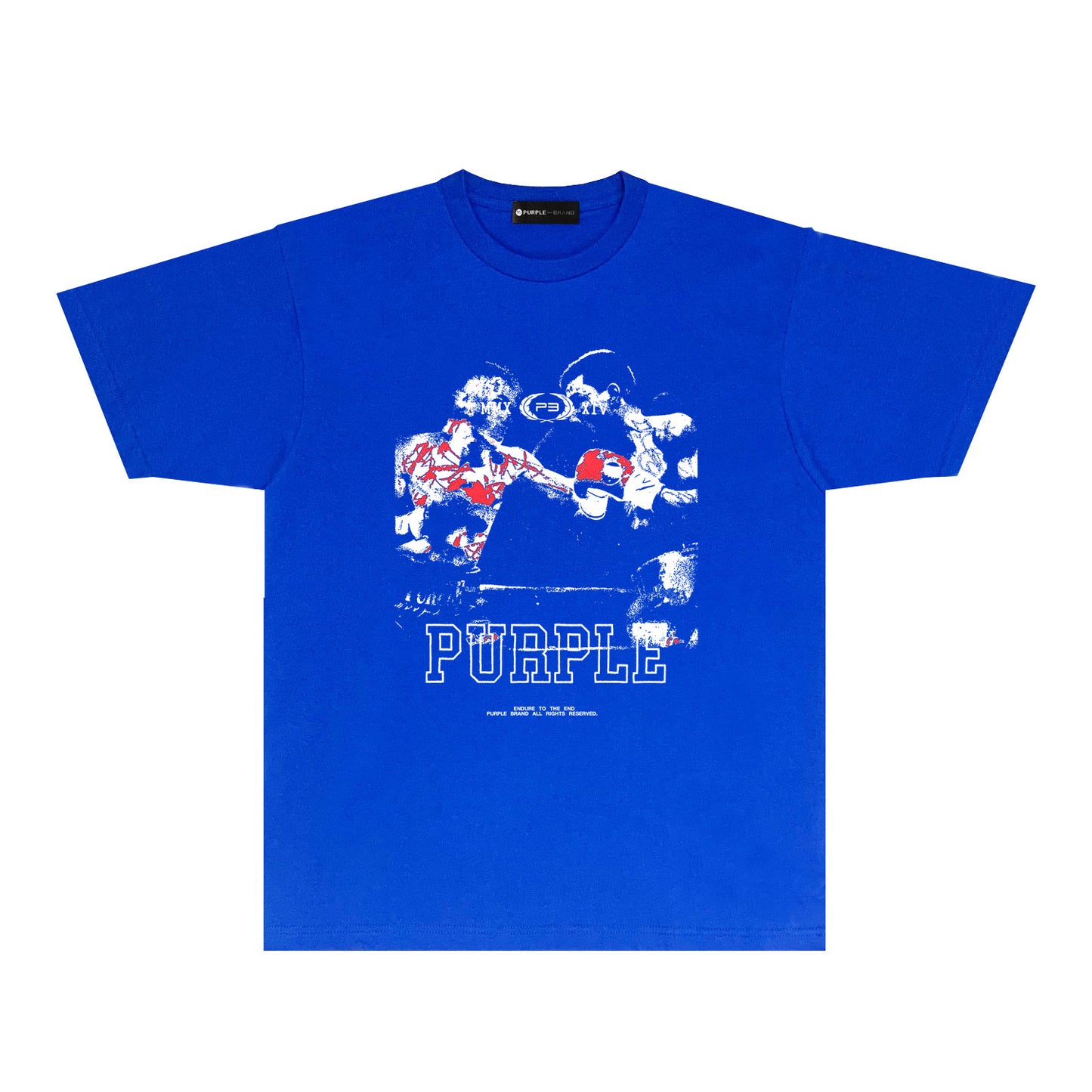 Purple Boxing Graphic T-Shirt Short Sleeve Casual Streetwear Tee PUR119