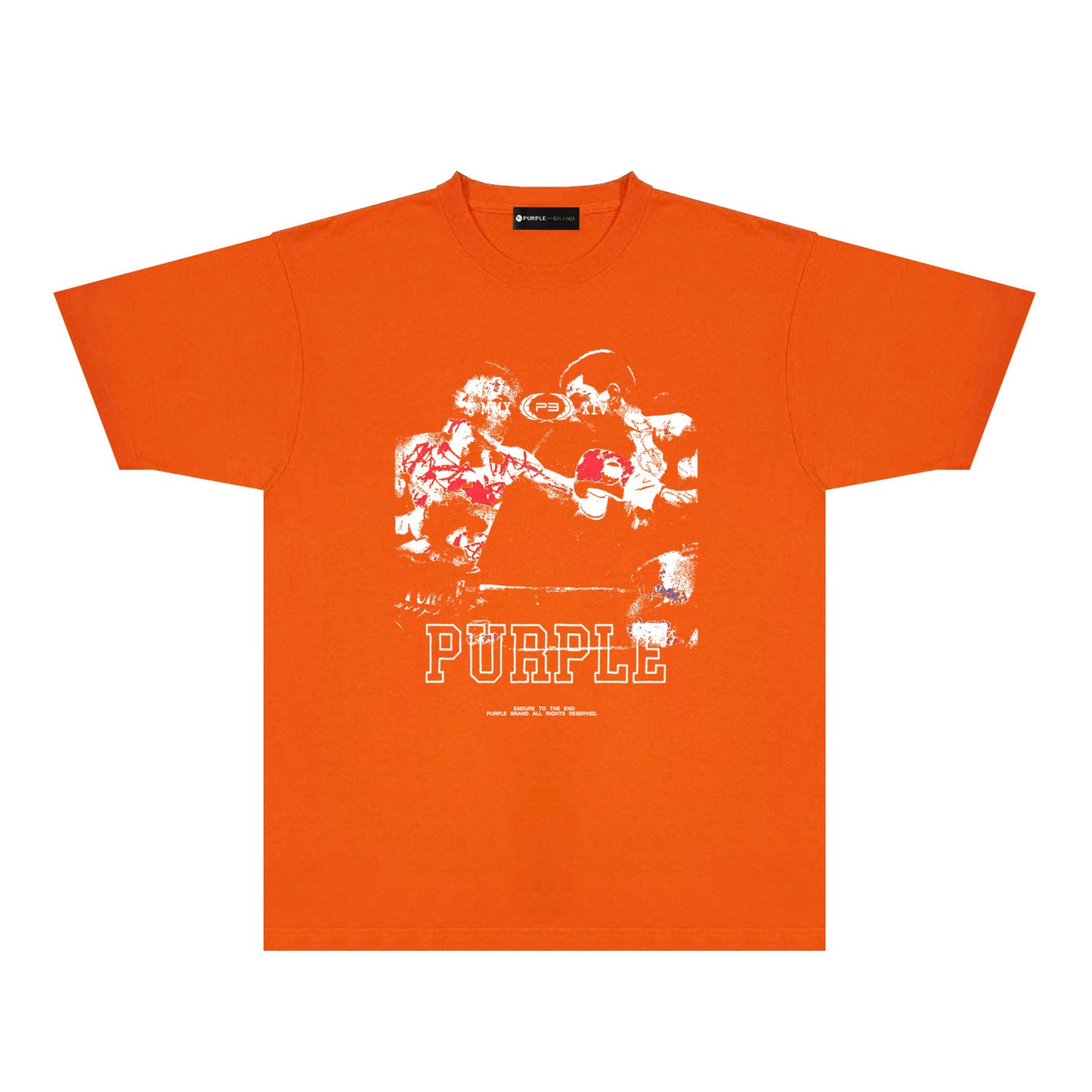 Purple Boxing Graphic T-Shirt Short Sleeve Casual Streetwear Tee PUR119