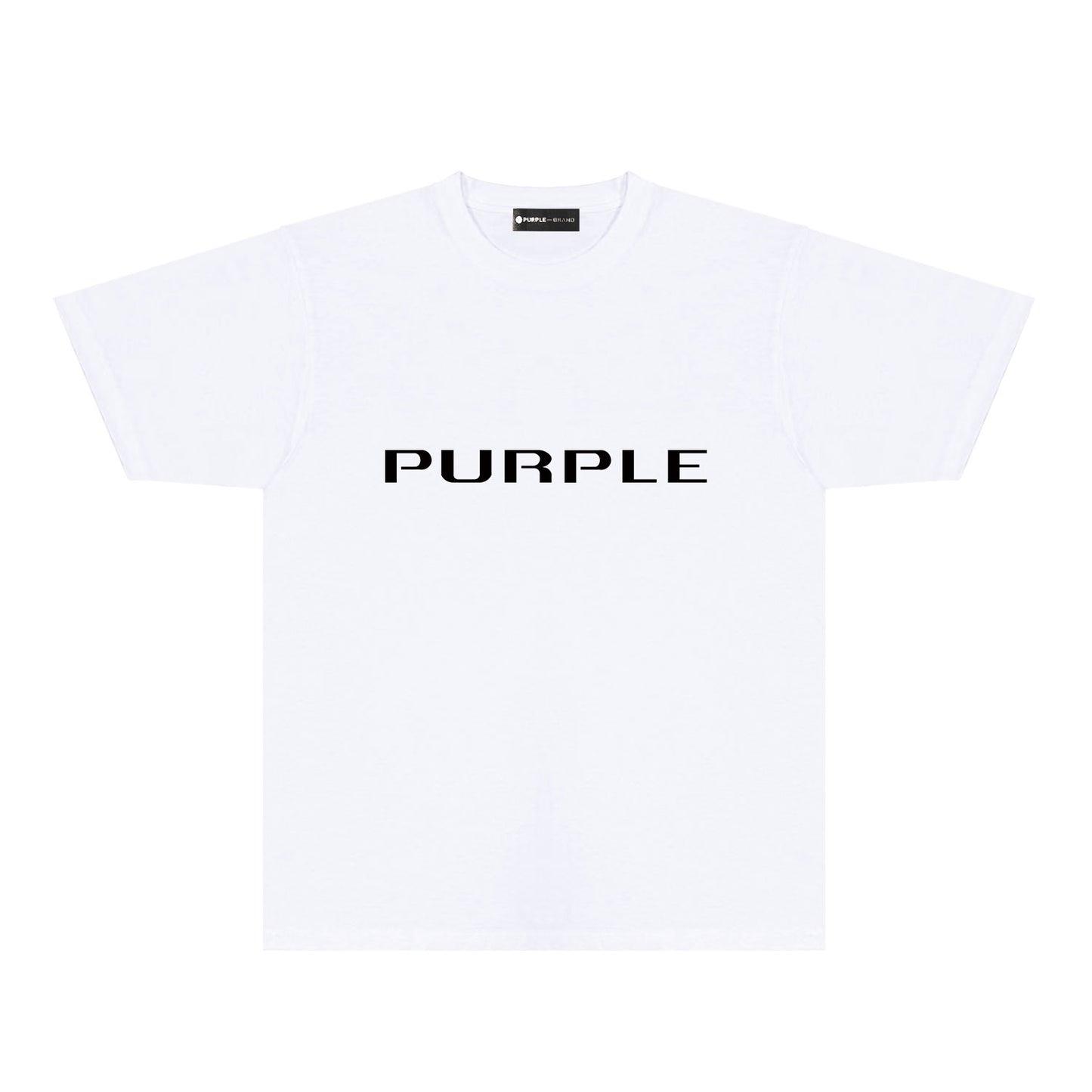 Purple Modern Simplified Letter Graphic T-Shirt Short Sleeve Casual Streetwear Tee PUR121