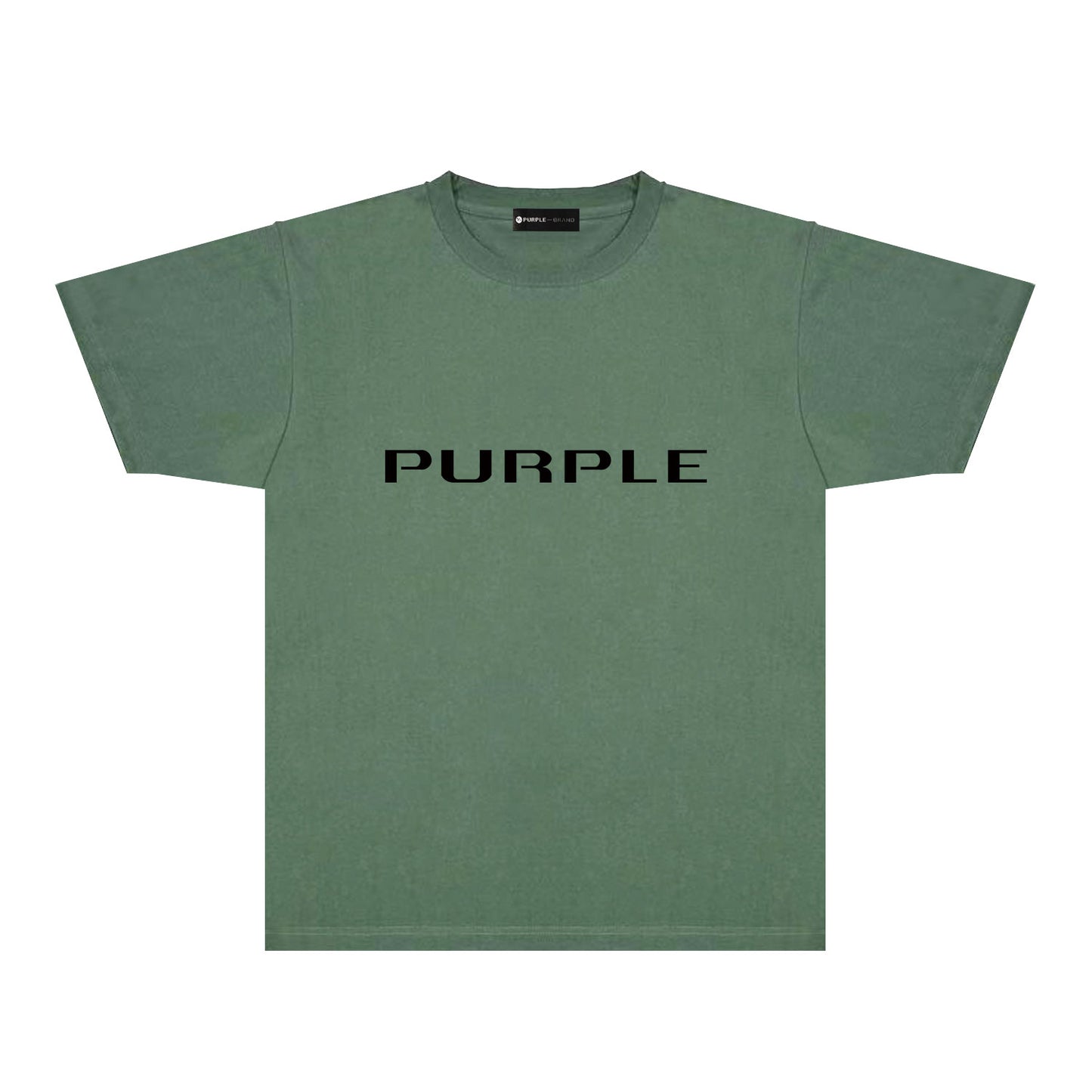 Purple Modern Simplified Letter Graphic T-Shirt Short Sleeve Casual Streetwear Tee PUR121