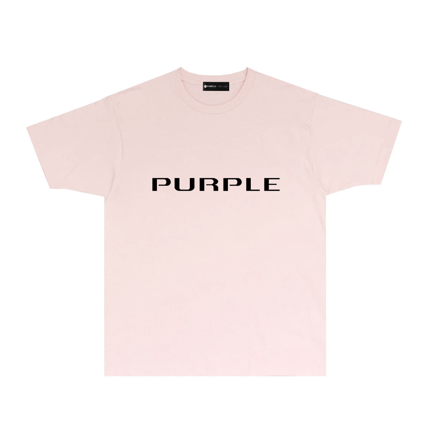 Purple Modern Simplified Letter Graphic T-Shirt Short Sleeve Casual Streetwear Tee PUR121